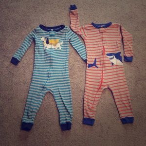 2 pack. Carters 100% cotton pajamas, shark/dog